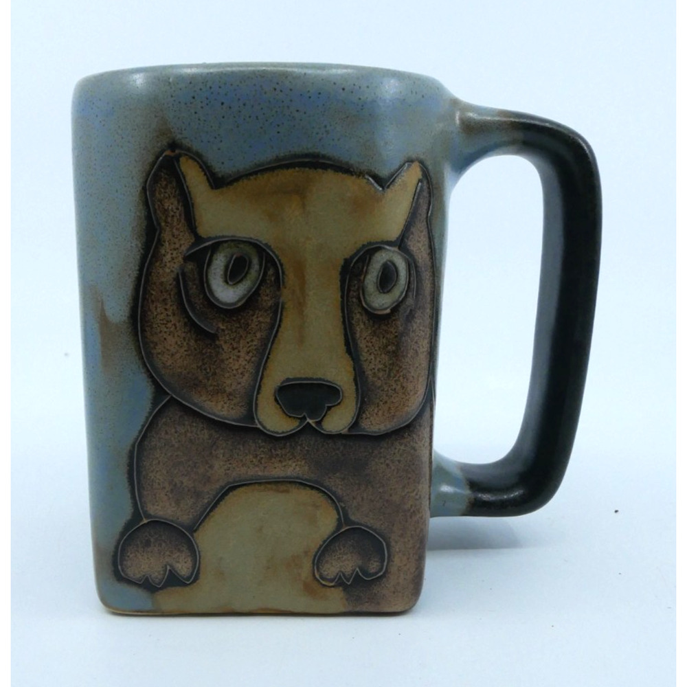 Mara Stoneware Mug Handcrafted Art Pottery Mexico Artist Signed Bear Deer Buck